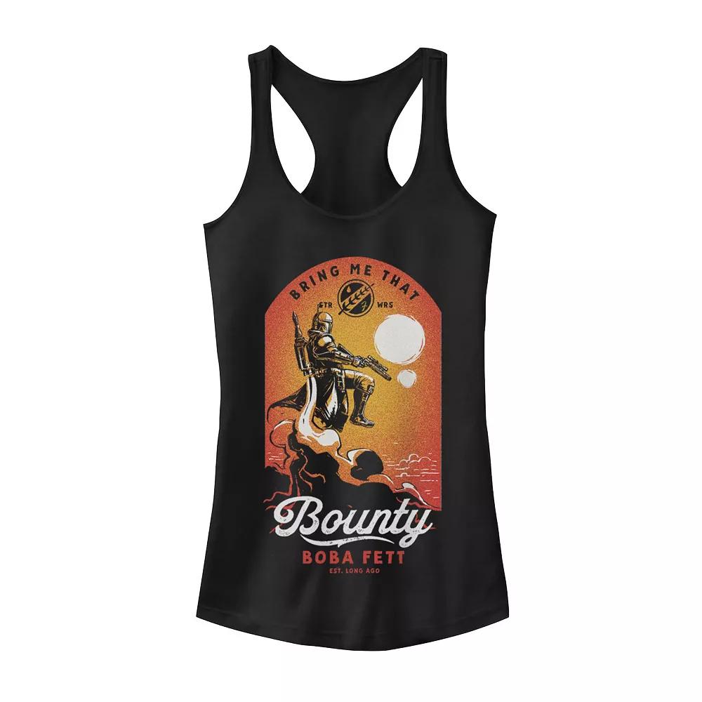 Juniors' Star Wars: The Book Of Boba Fett Bring Me That Bounty Sunset Poster Graphic Tank Top, Girl's, Size: Medium, Black Product Image