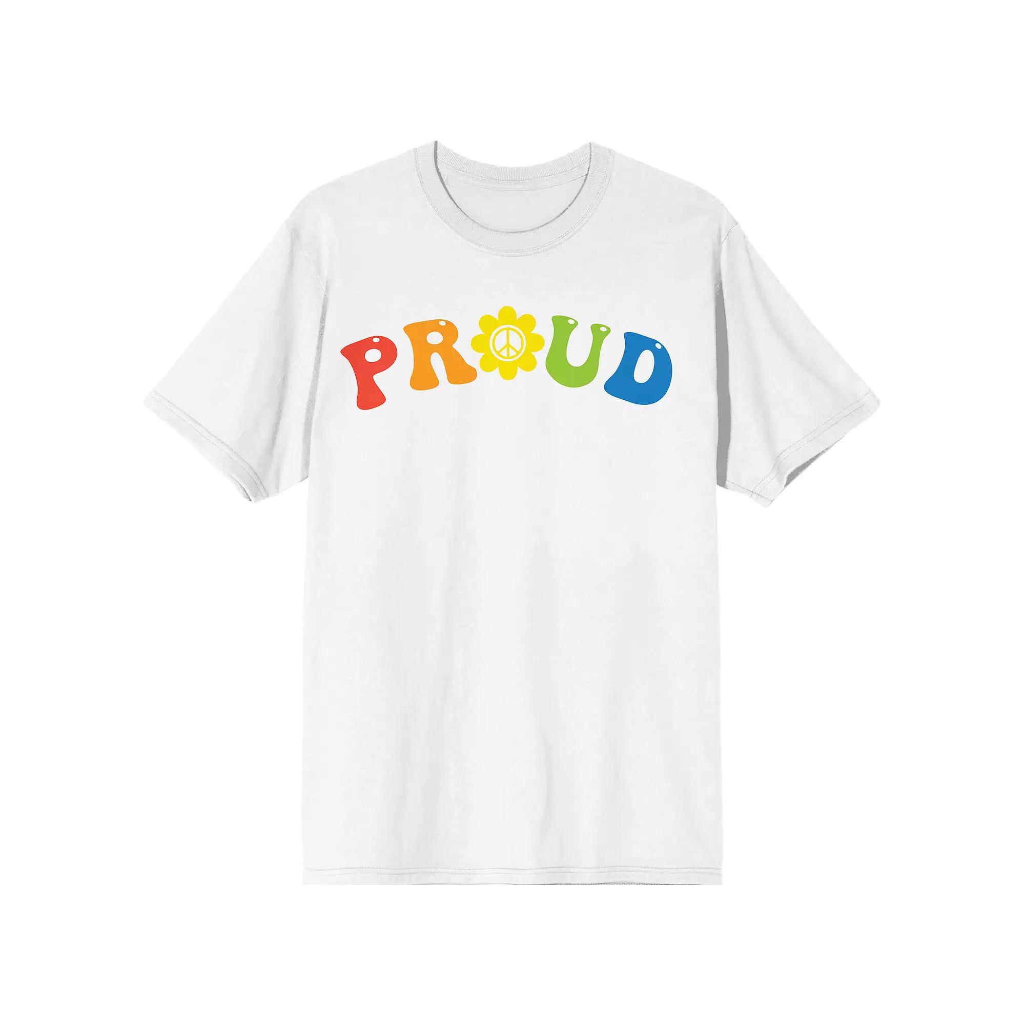 Men's Pride Proud Rainbow Letters Tee,  Product Image