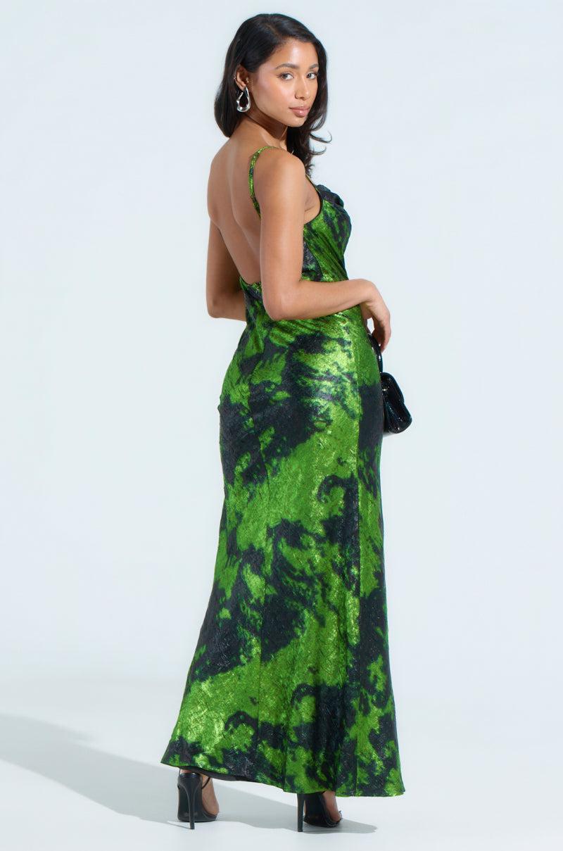 LENNON PRINTED METALLIC MAXI DRESS Product Image