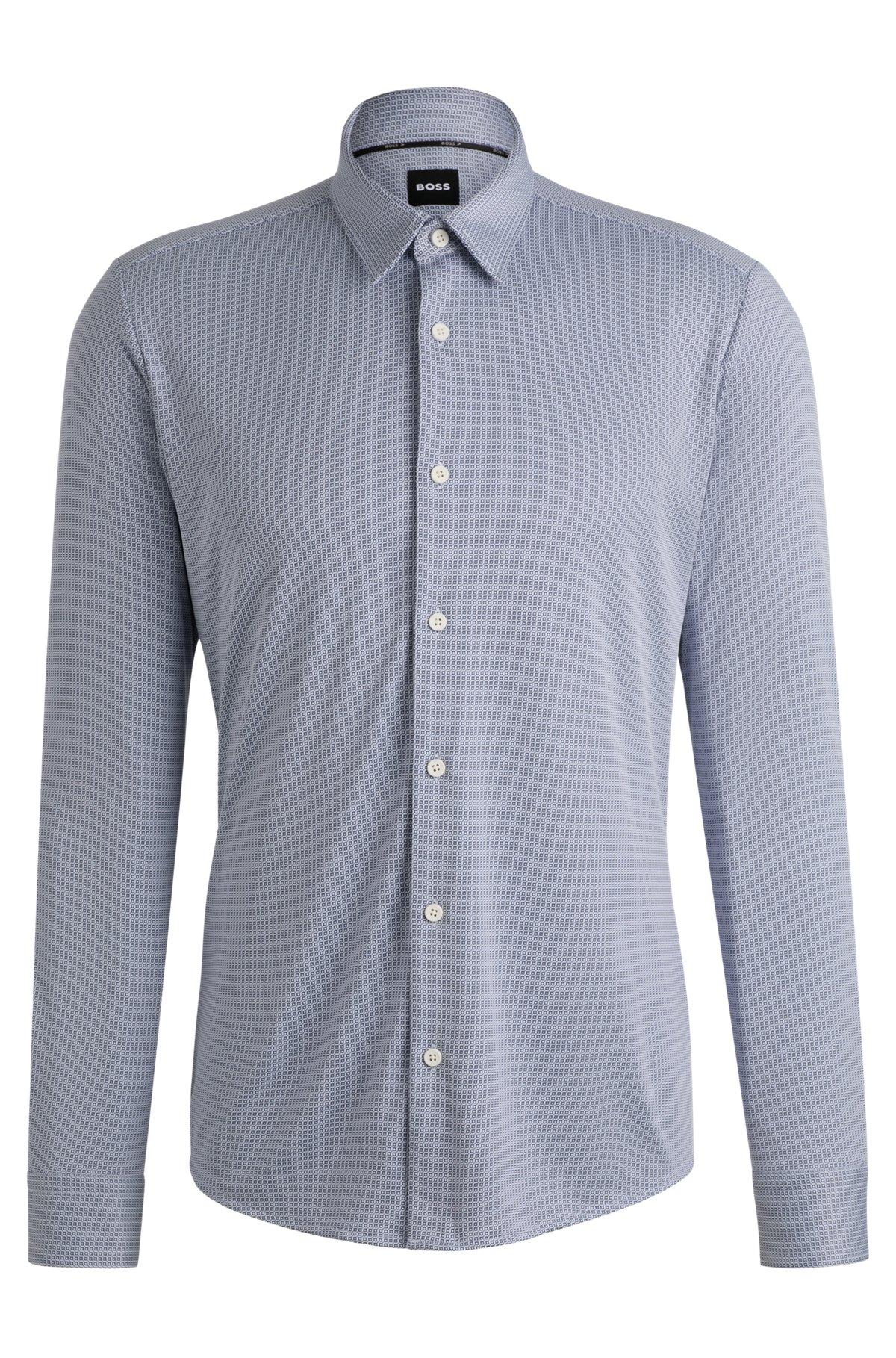 Slim-fit shirt in patterned performance fabric Product Image