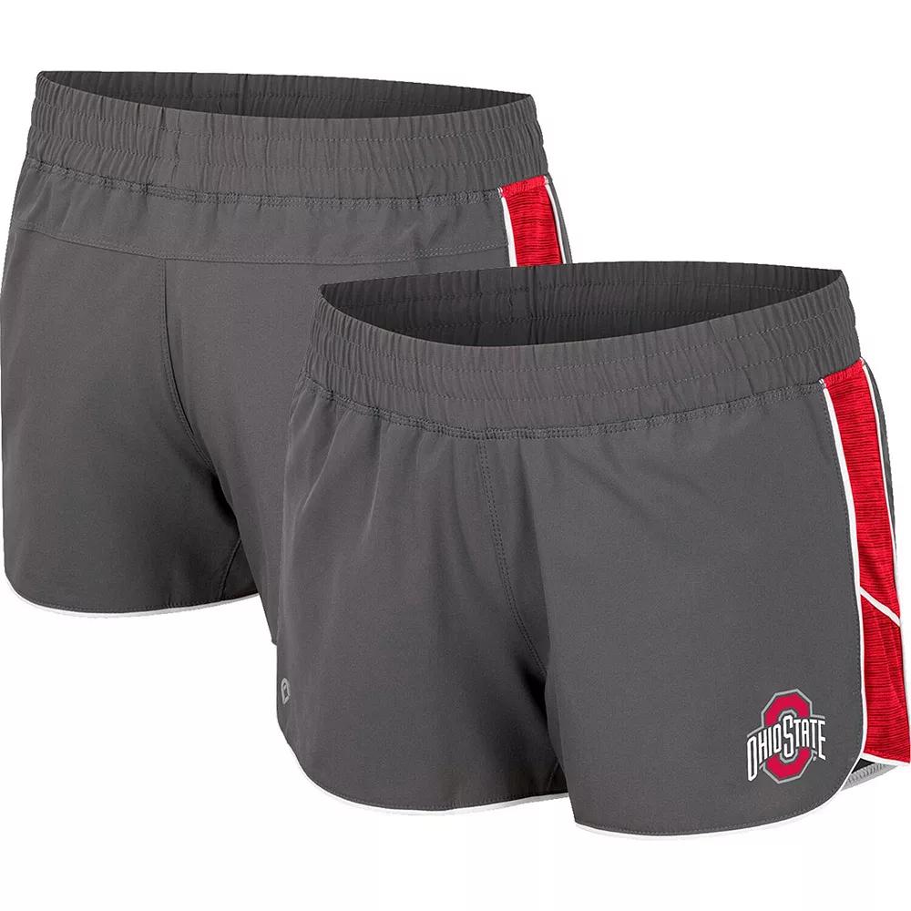 Women's Colosseum Gray Ohio State Buckeyes Pull The Switch Running Shorts, Size: Medium, Grey Product Image
