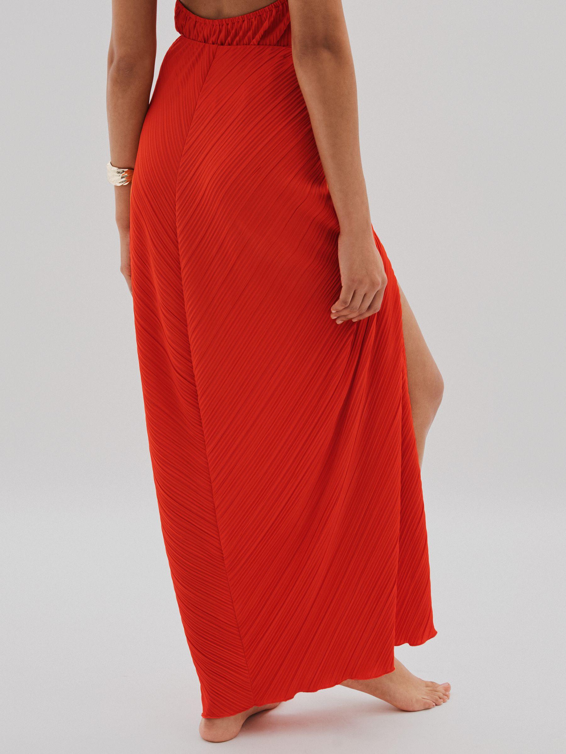 Good American Plisse Beach Cover-Up Sarong in Red Product Image