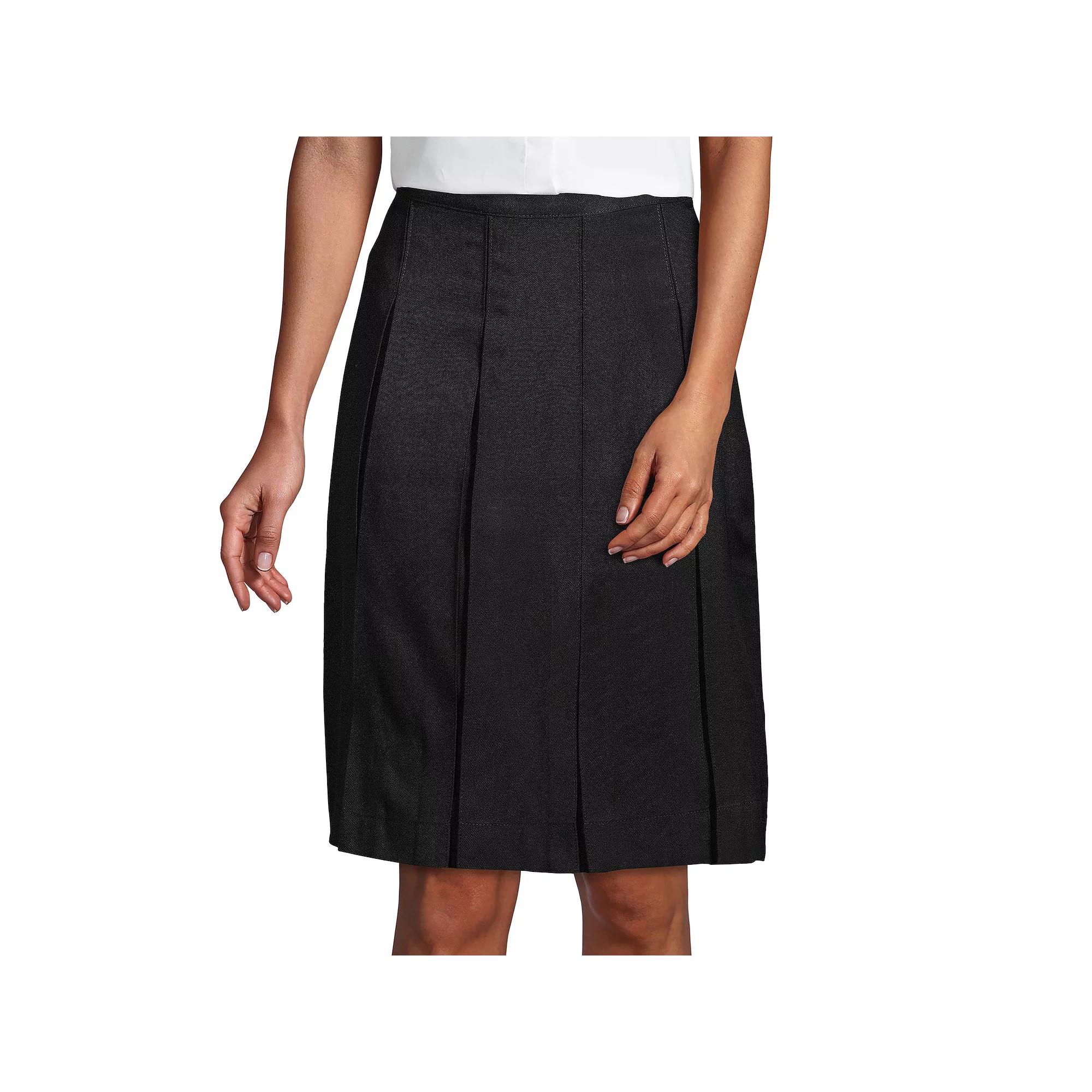 Womens Lands End School Uniform Twill Box Pleat Skirt Product Image