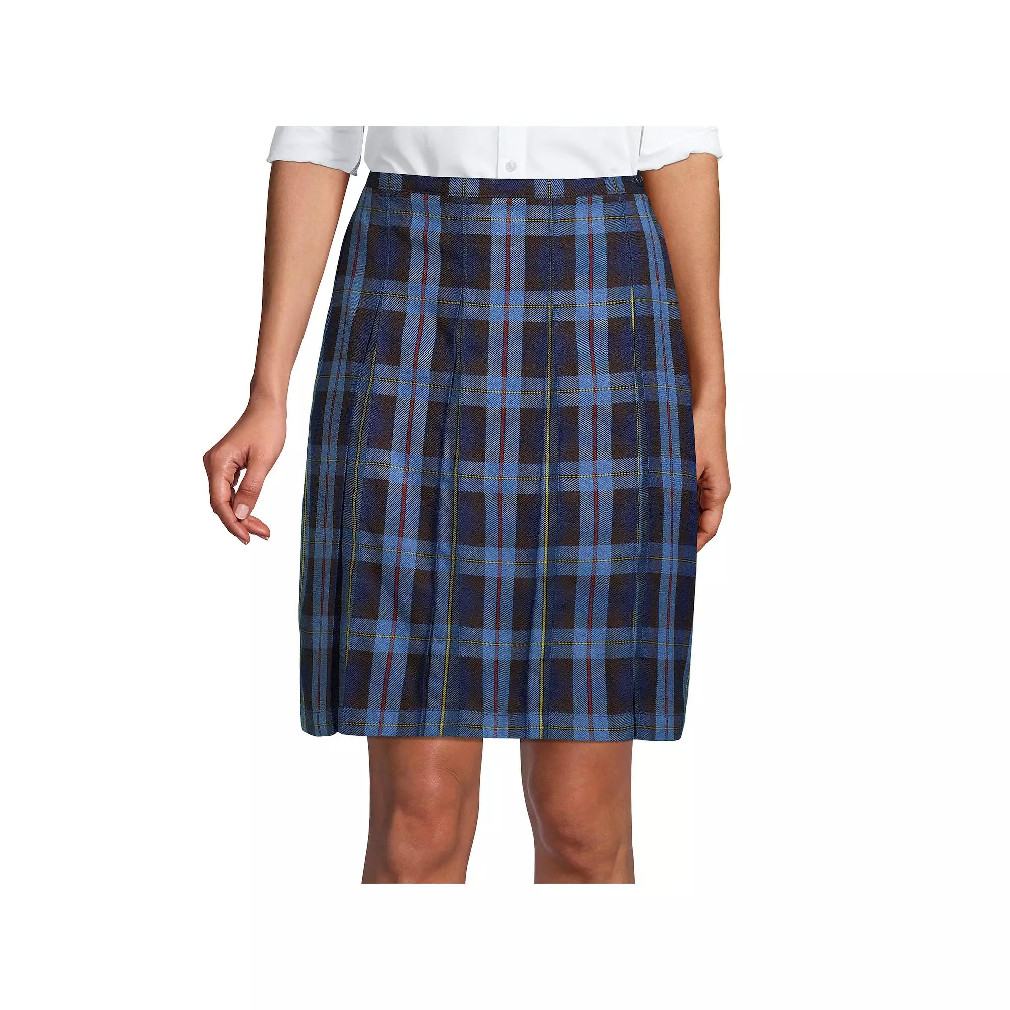 Women's Lands' End School Uniform Plaid Box Pleat Skirt,  Product Image