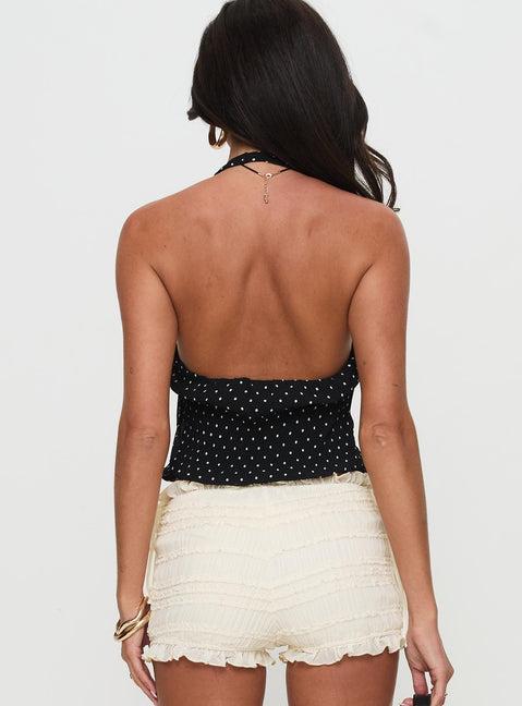 Brat Halter Top Onyx Polka Product Image