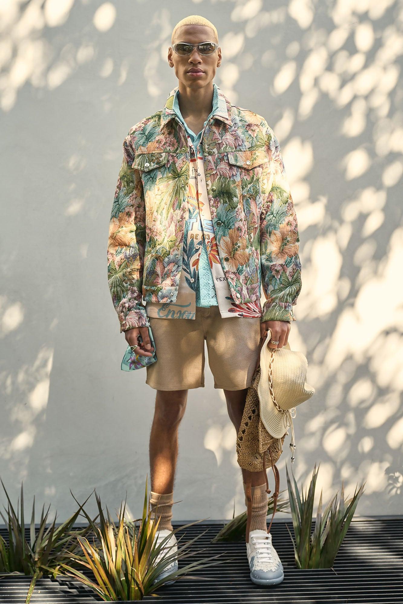 All You Need Is Tapestry Trucker Jacket - Green/combo Product Image