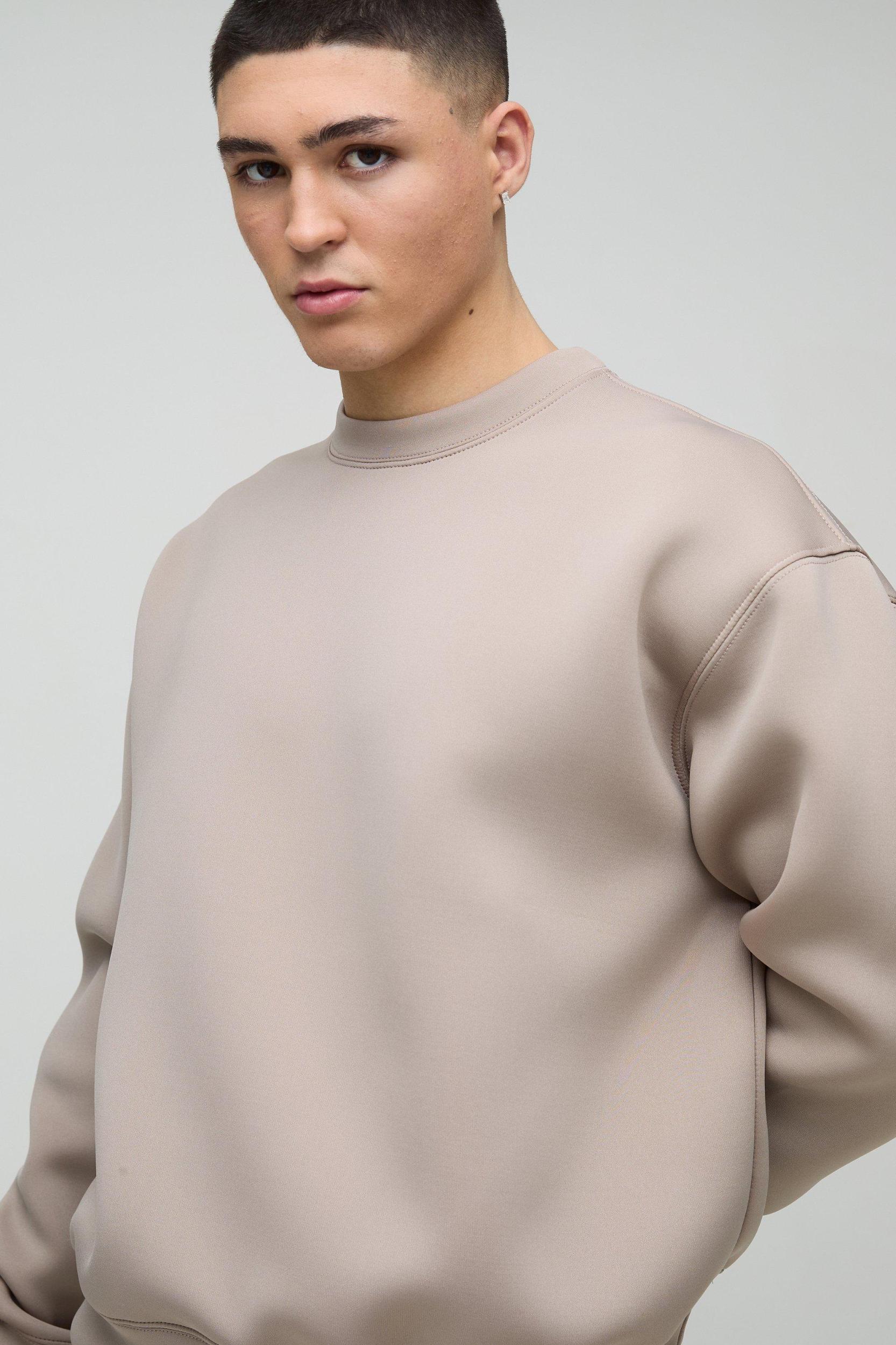 Oversized Boxy Bonded Scuba Sweatshirt | boohooMAN USA Product Image