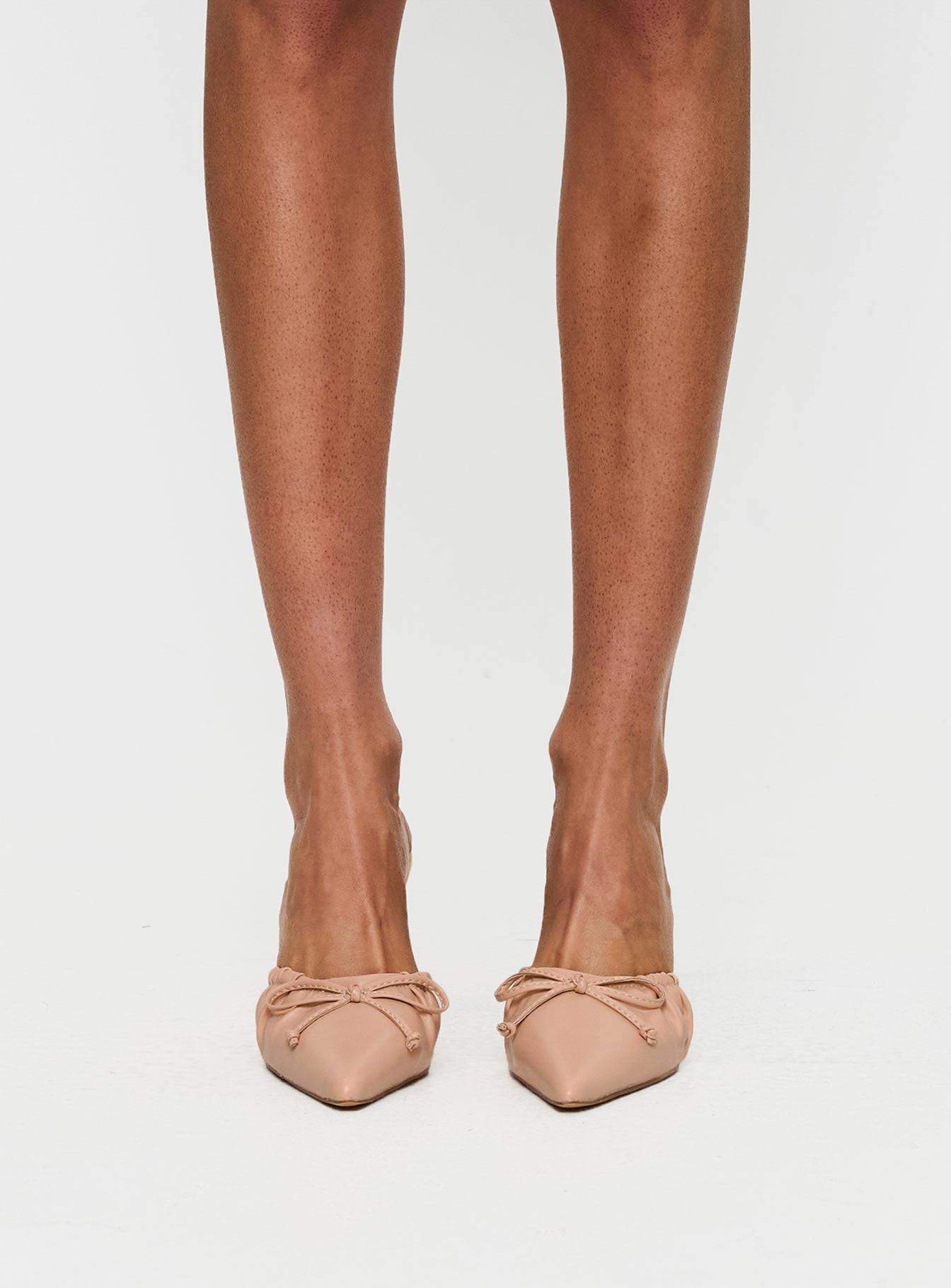 Get To You Pointed Toe Heels Beige Product Image