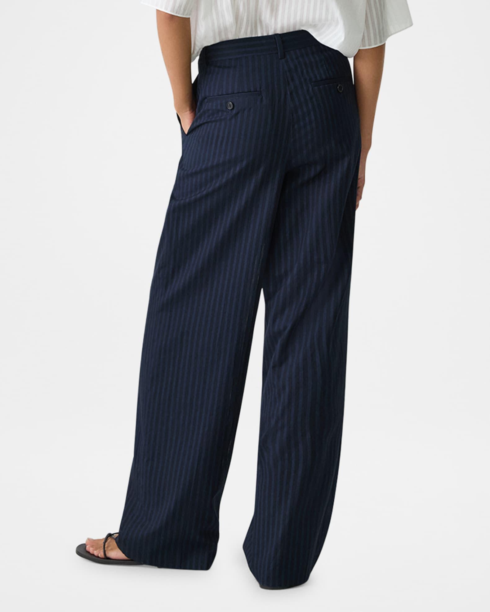 Pinstripe Double-Pleated Pants Product Image