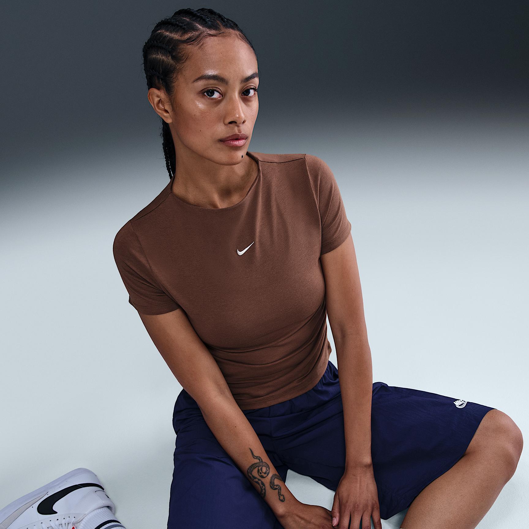 Womens Nike Sportswear Chill Knit Tight Short-Sleeve Mock-Neck Top | HV2401-265 Product Image