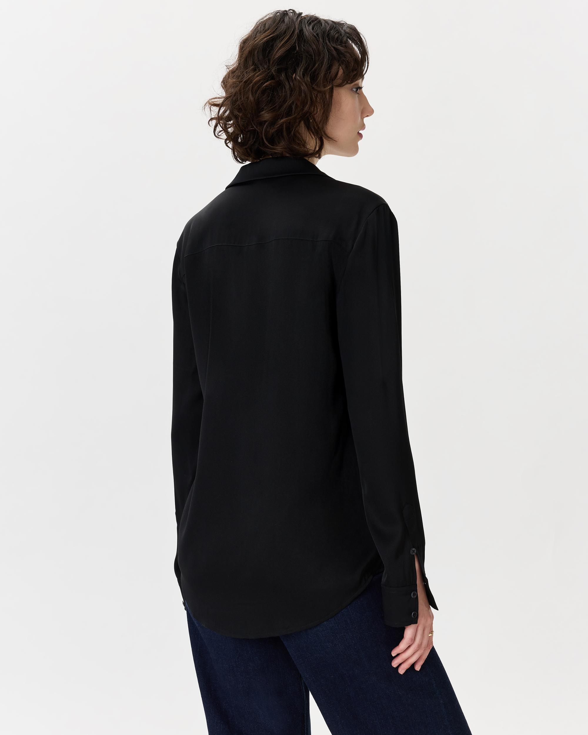 Quince | Women's 100% Washable Silk Stretch Notch Collar Blouse Product Image