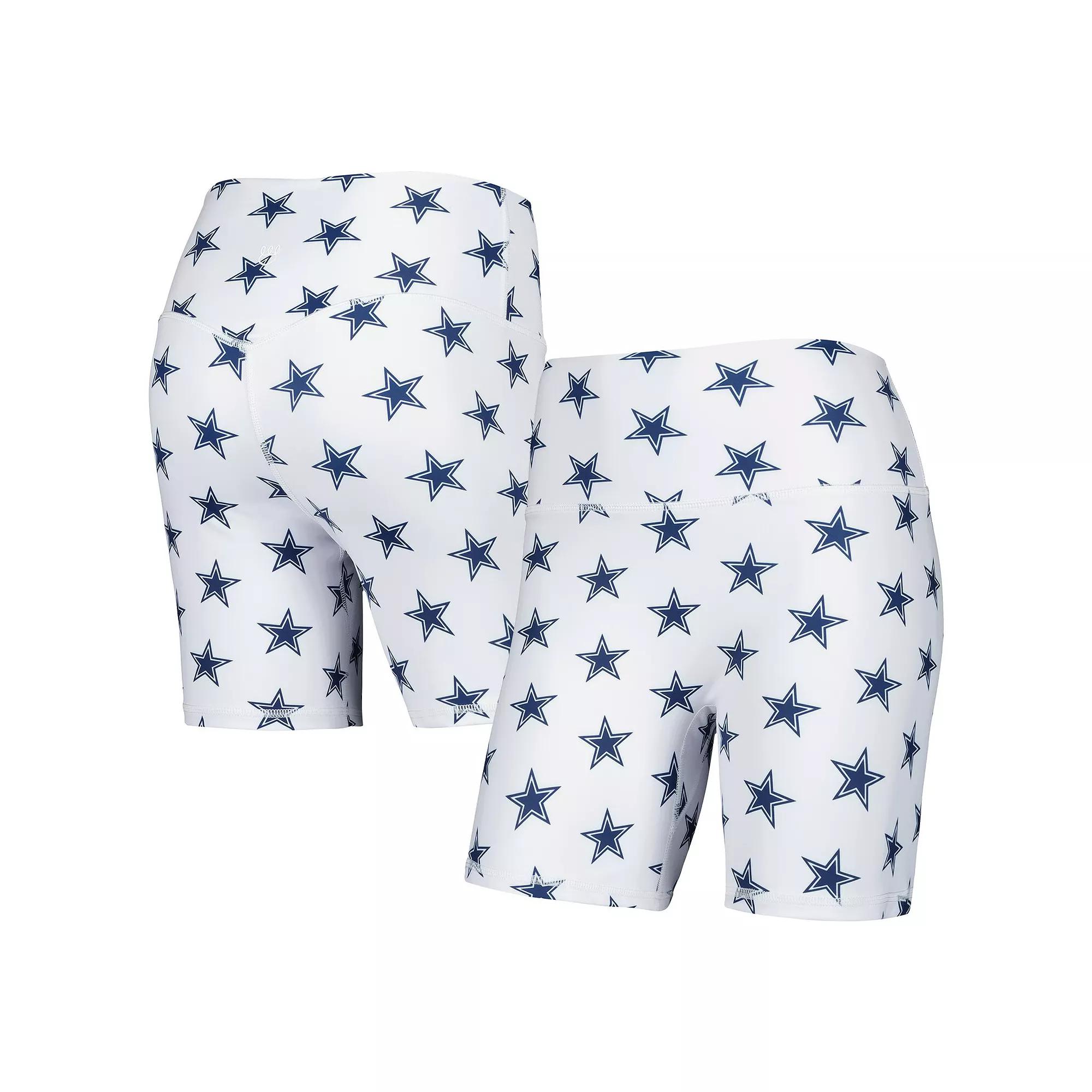 Women's White Dallas Cowboys Allover Print Biker Shorts,  Product Image