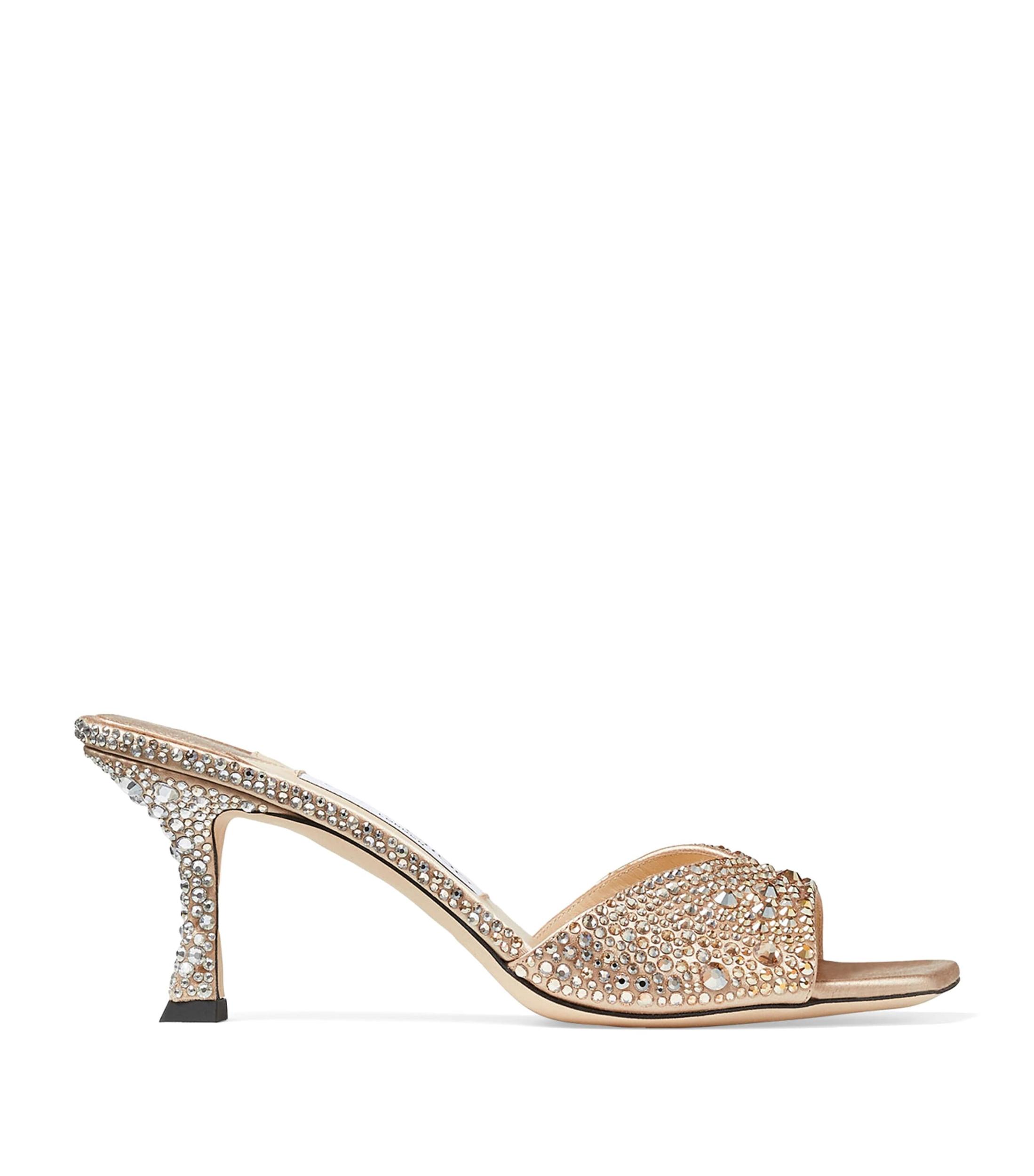 JIMMY CHOO Golden Crystal Heels In Beige O Tan Product Image