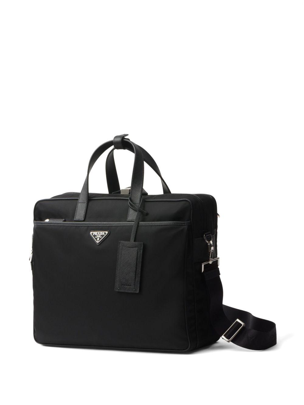 Re-Nylon Saffiano-leather laptop bag Product Image
