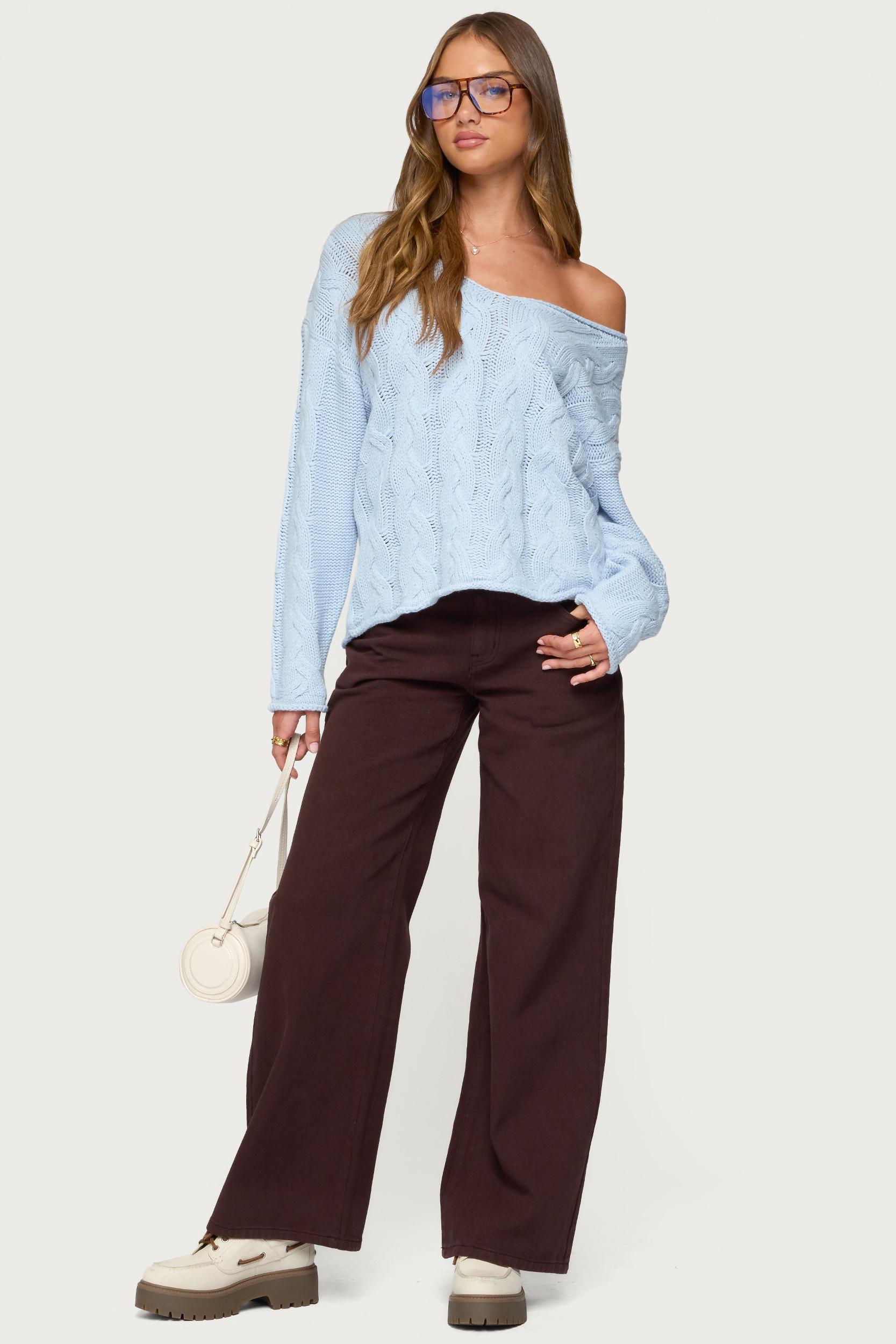 Inga Oversized Cable Knit Sweater Product Image