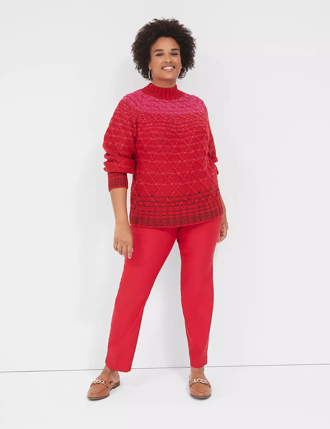 Mock-Neck Cable Sweater Product Image