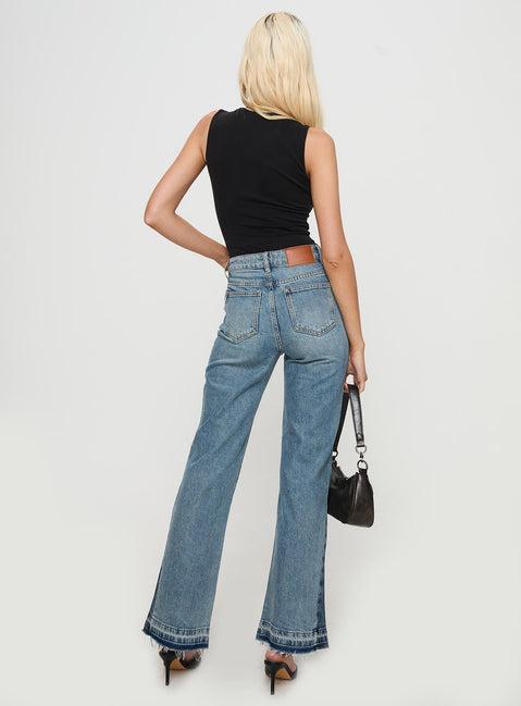 Farleigh High Rise Flared Jeans Blue Product Image