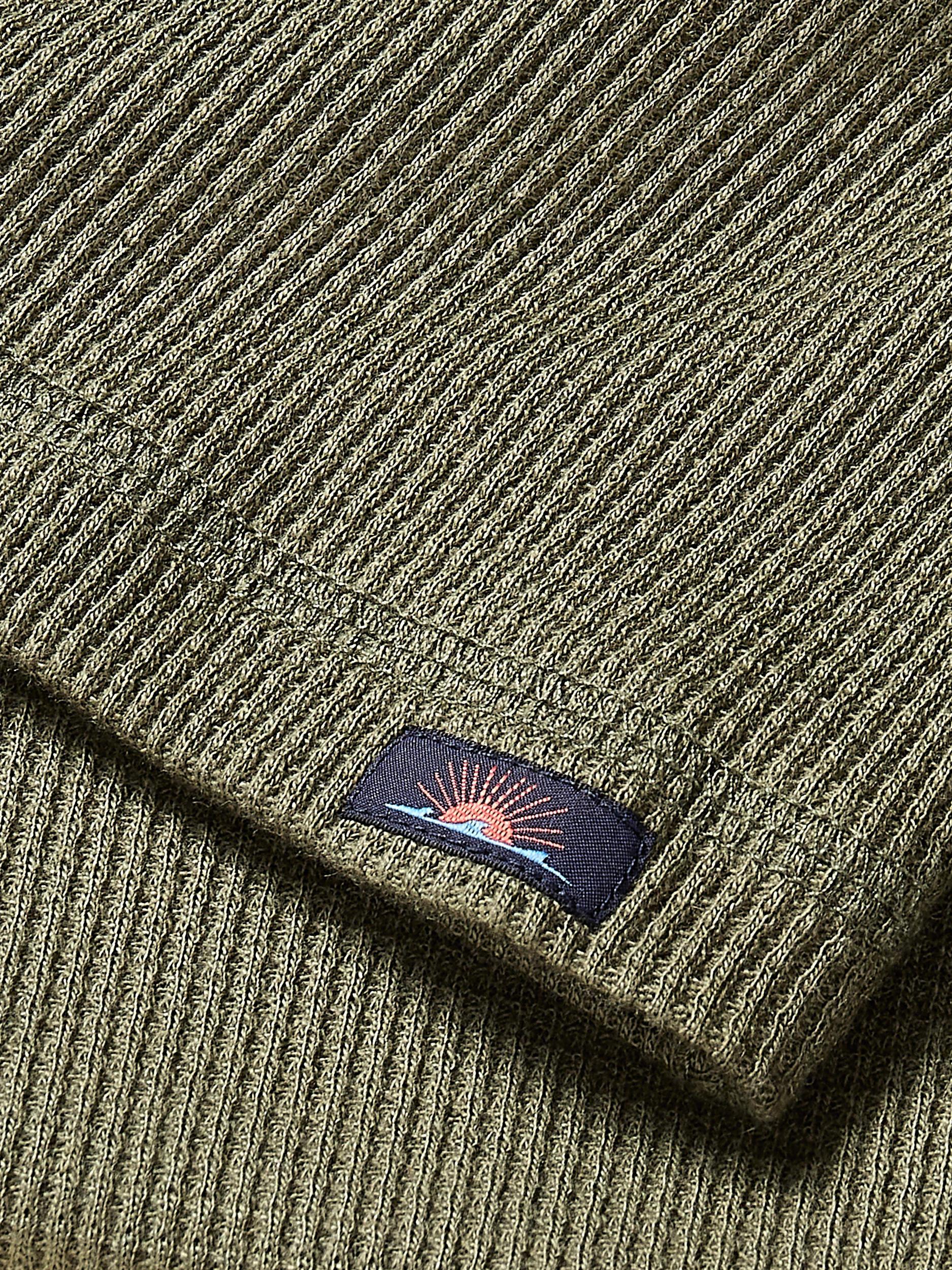 Long-Sleeve Cloud Waffle Crew - Deep Fern Heather Male Product Image