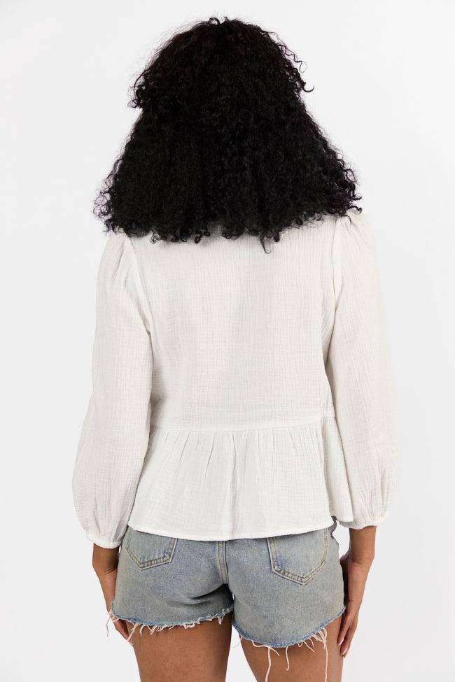 Close To Me Ivory Bow Detail Blouse FINAL SALE Product Image