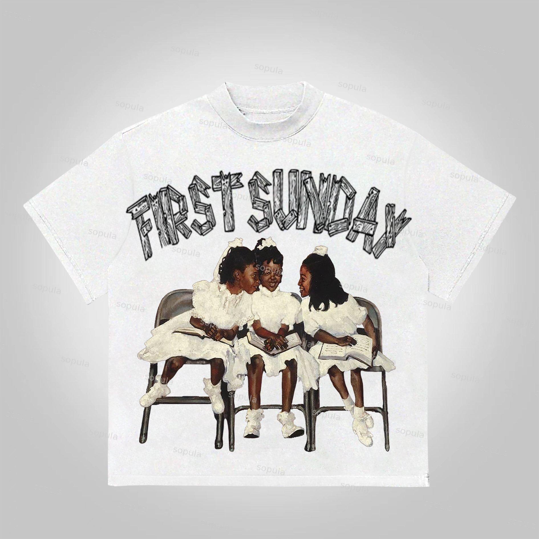 Sopula First Sunday Graphic 100% Cotton Basic T-Shirt Product Image