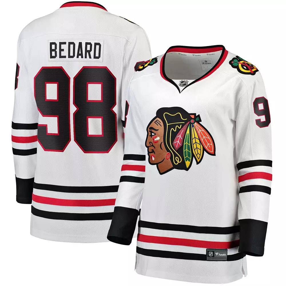 Women's Fanatics Branded Connor Bedard White Chicago Blackhawks Away Premier Breakaway Player Jersey,  Product Image