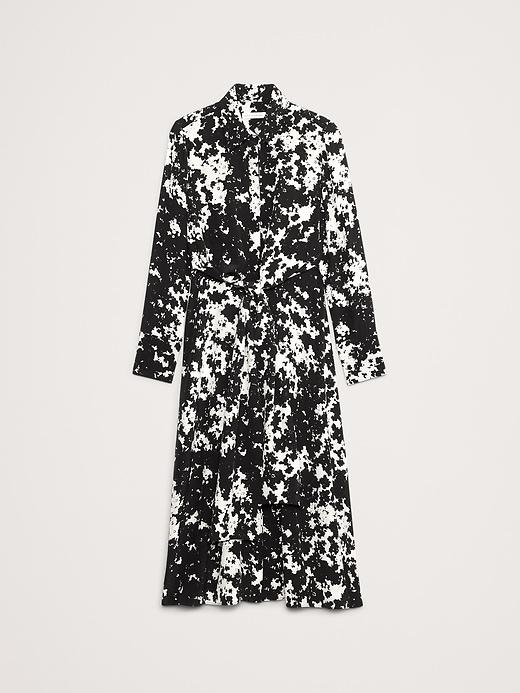 Matte Silk Twist-Front Shirt Dress Product Image