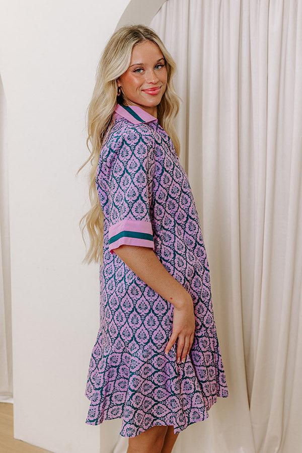 French Market Promenade Mini Dress in Violet Product Image