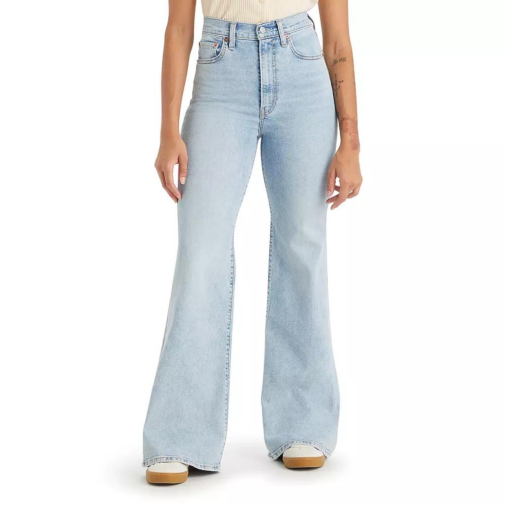 Levis Ribcage High Rise Distressed Flare Jeans Product Image