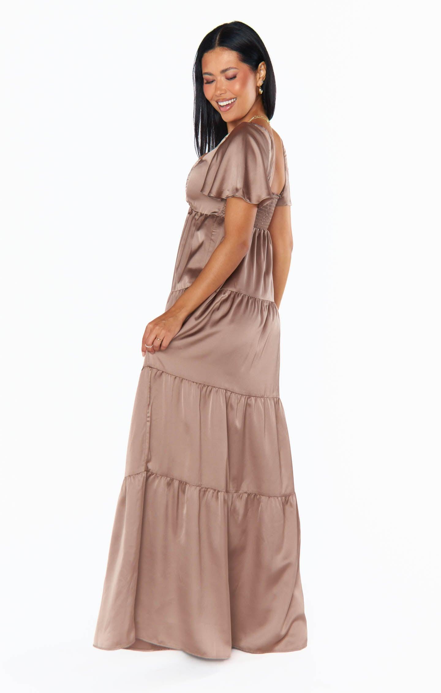 Nicole Maxi Dress ~ Dune Luxe Satin Product Image