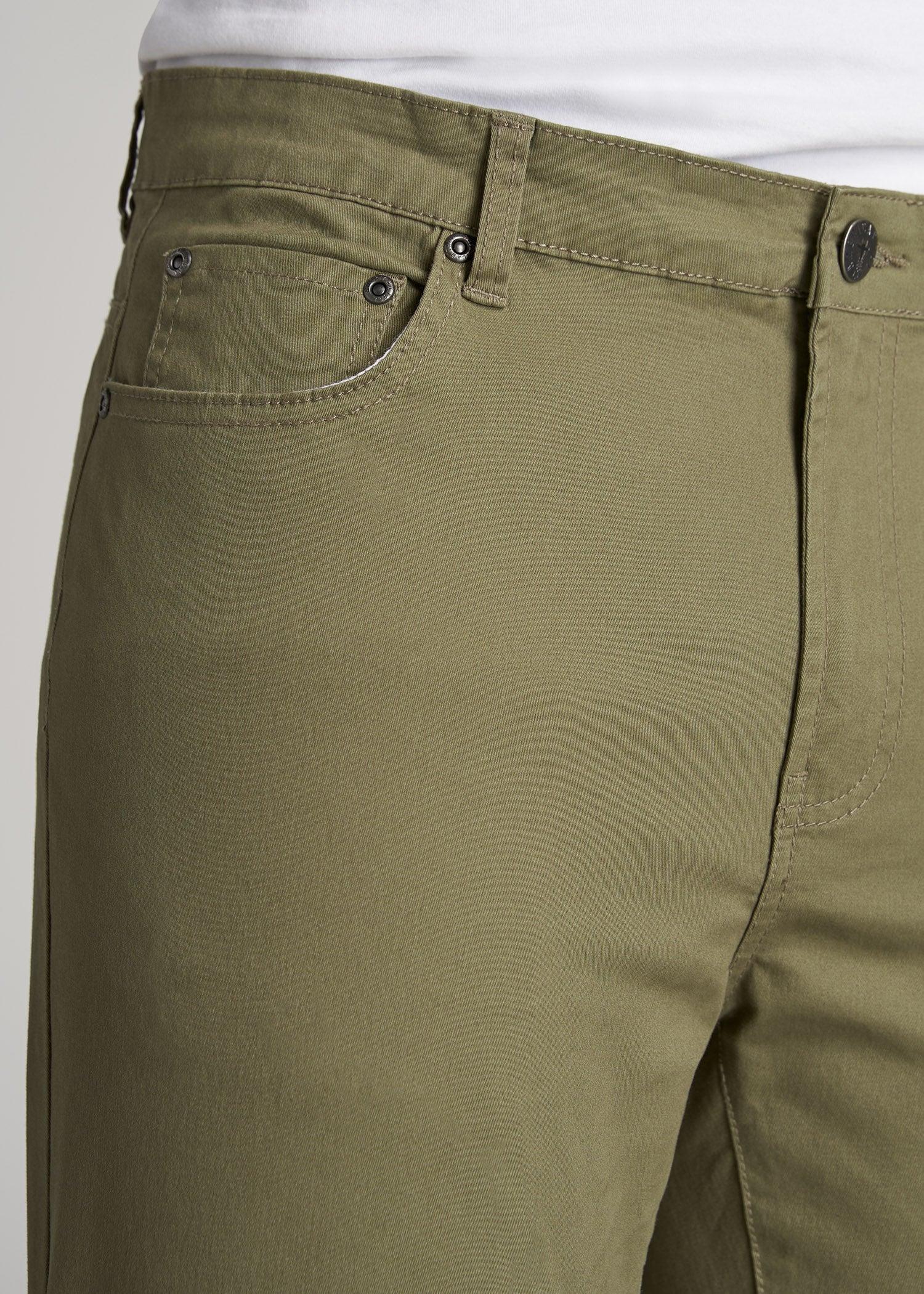 Dylan Slim Fit Five-Pocket Pants For Tall Men in Fatigue Green Male Product Image