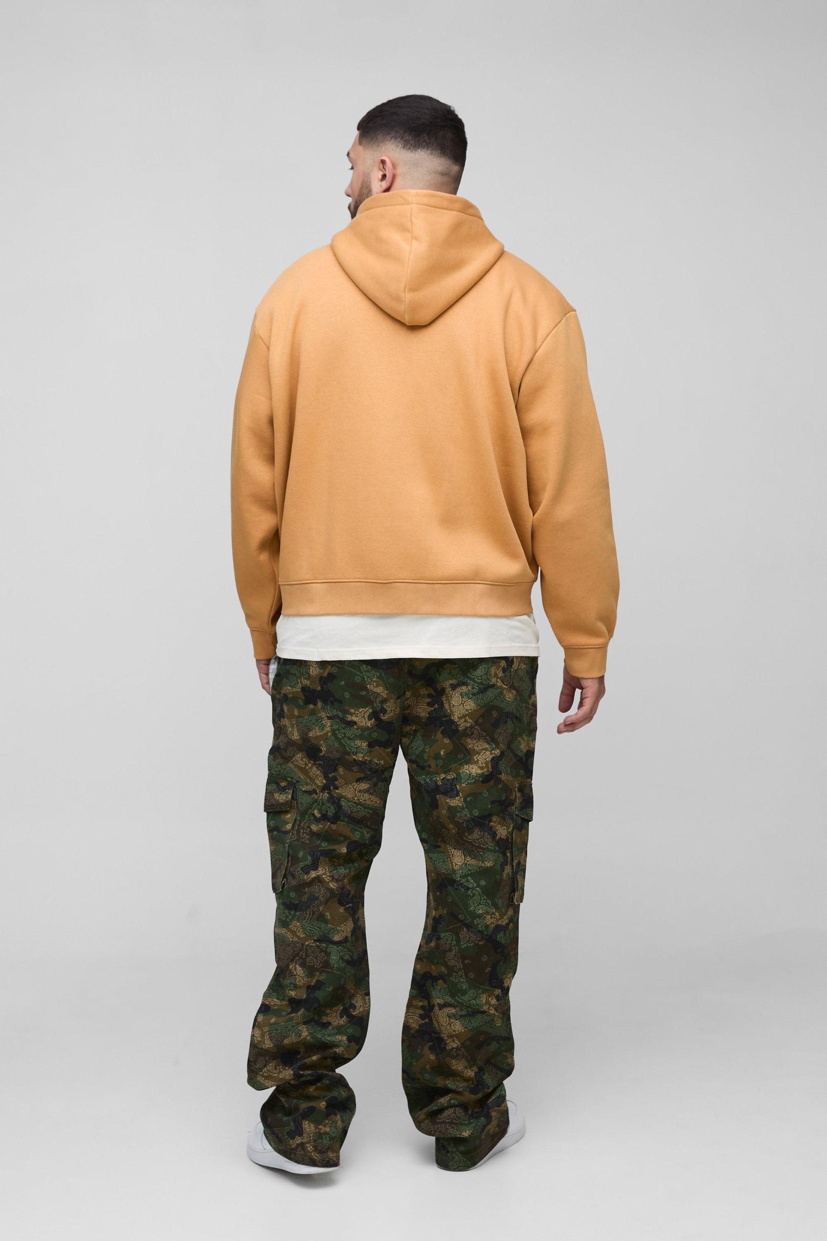 Plus Oversized Heavyweight Boxy Zip Thru Carpenter Hoodie | boohooMAN USA Product Image