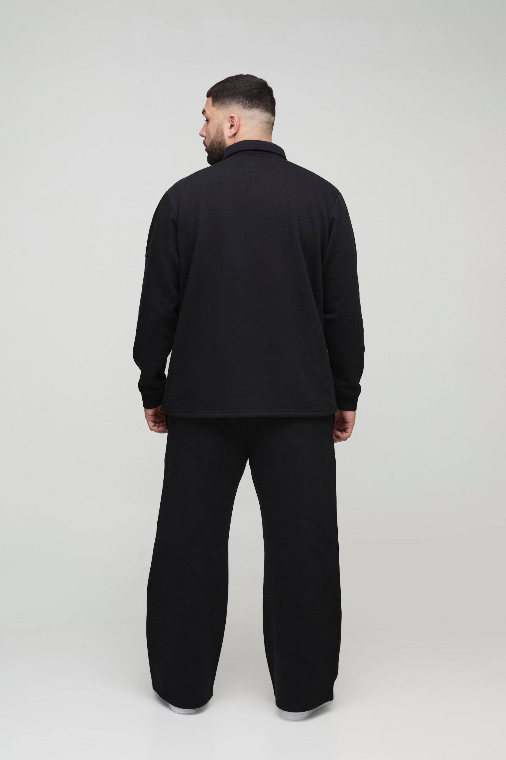 Plus Woven Tab Rugby Polo | boohooMAN USA Product Image