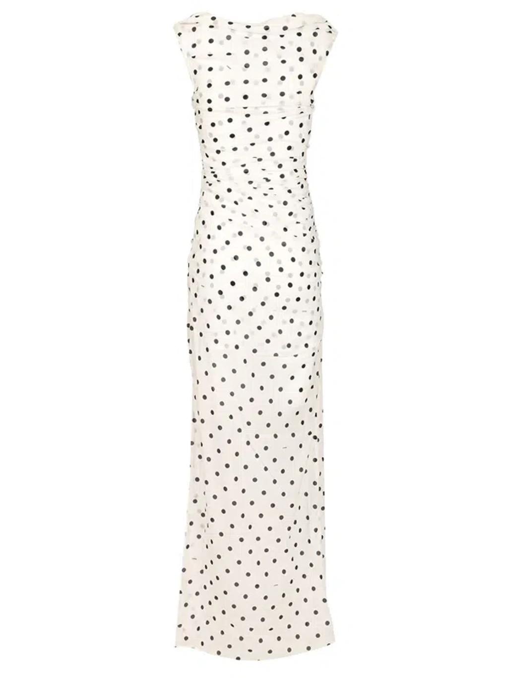 JACQUEMUS Women Rita Pois Long Dress In White Product Image