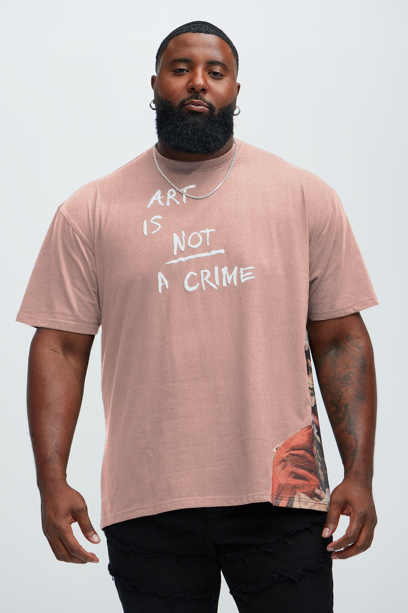 Art Is Not A Crime Short Sleeve Tee - Pink Product Image