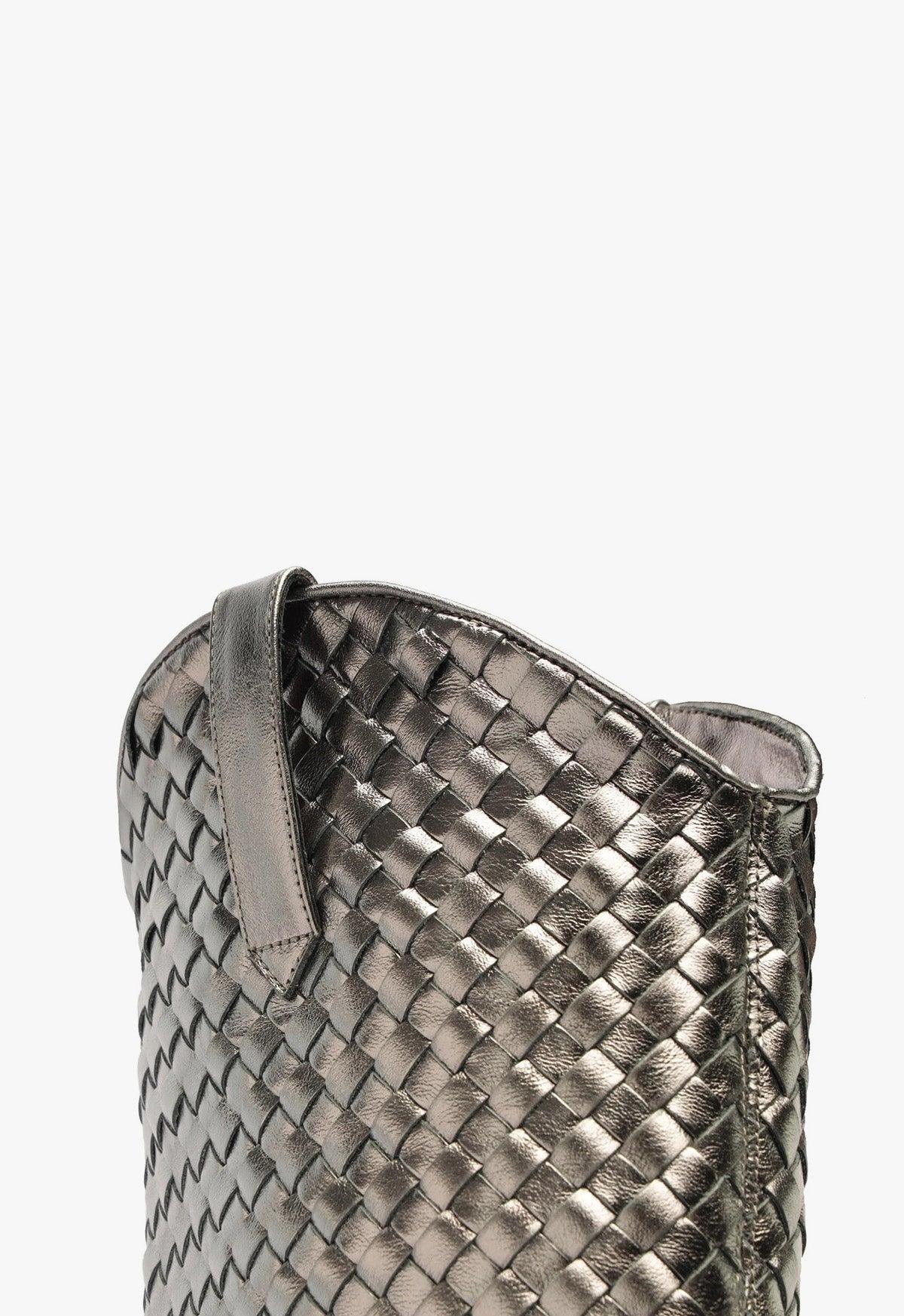Ella Woven Metallic Leather Boot Female Product Image