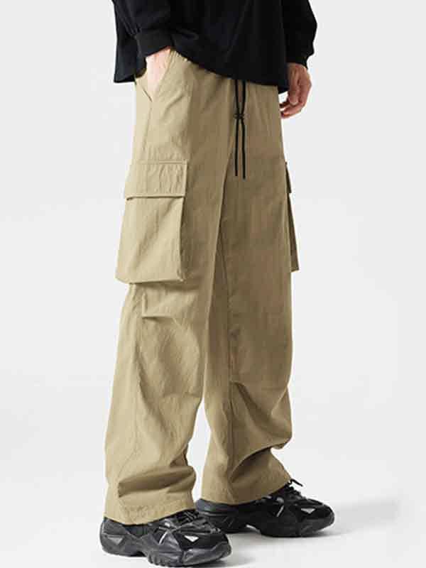 Men's Loose Straight Large Pocket Cargo Pants Product Image