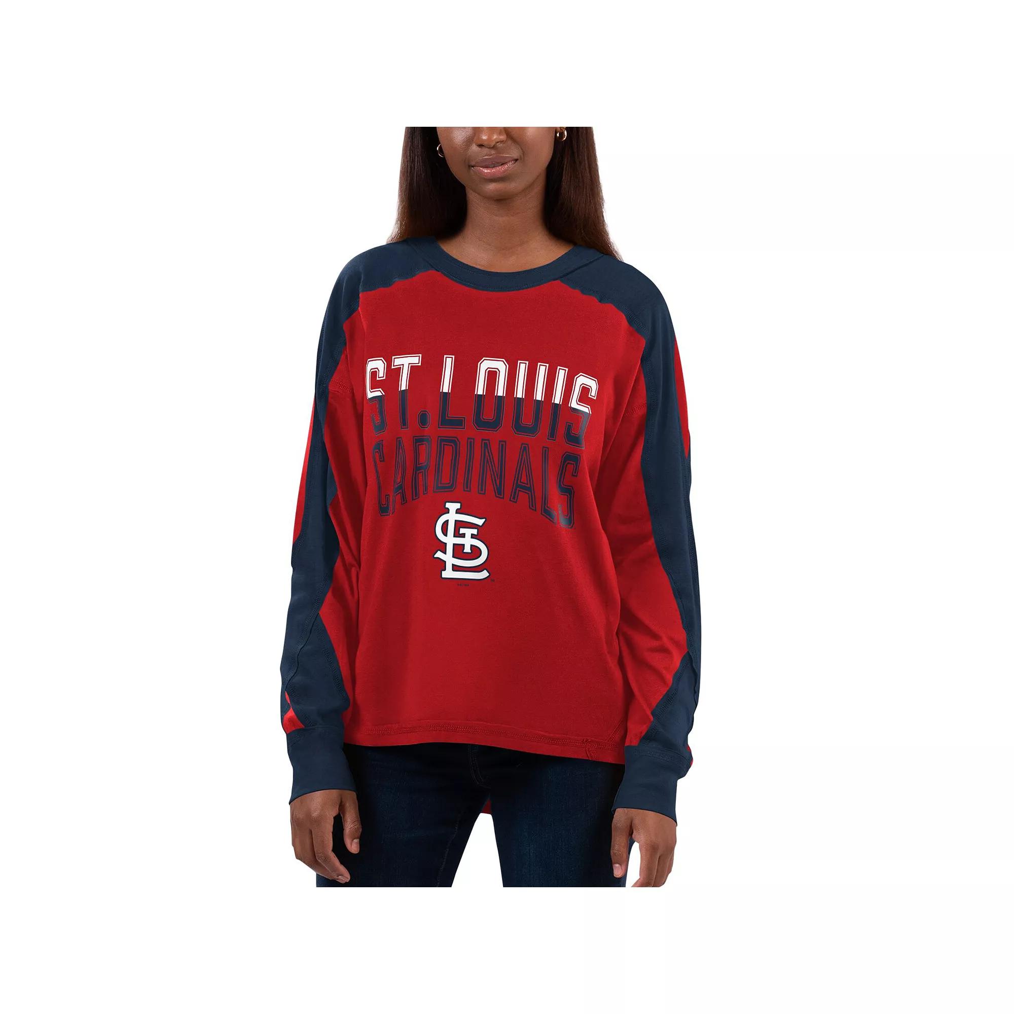 Women's G-III 4Her by Carl Banks Red/Navy St. Louis Cardinals Smash Raglan Long Sleeve T-Shirt, Size: XS Product Image