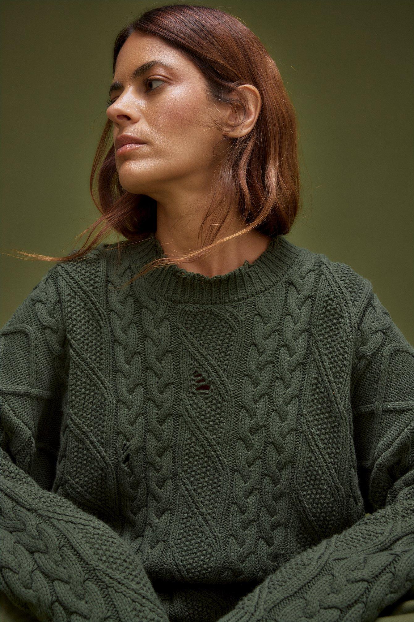 Cable Knitted Oversized Sweater Product Image