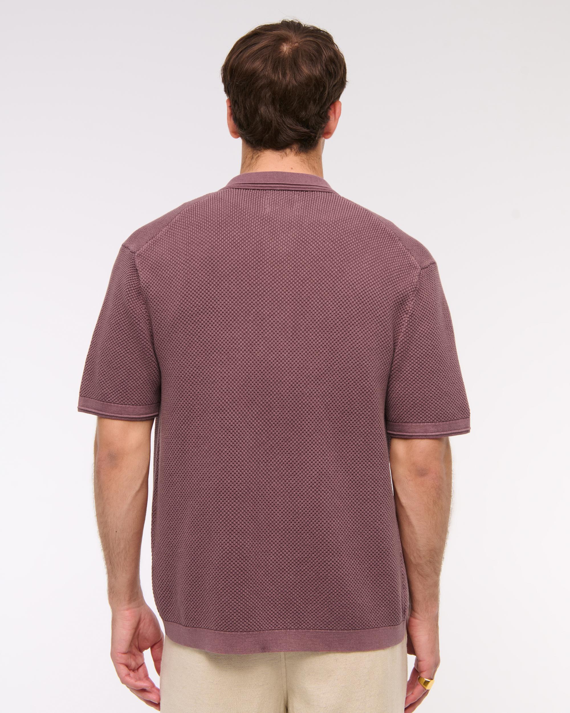 Garment Dye Button-Through Sweater Polo Product Image