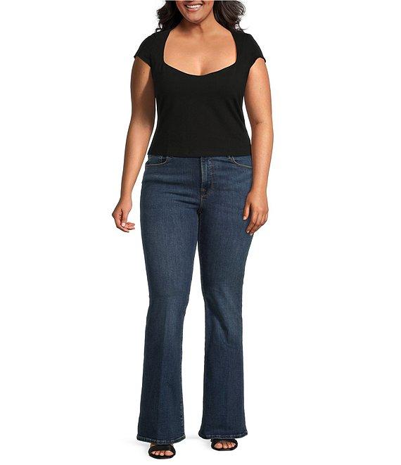 Good American Plus Super Stretch Sweetheart Neck Short Sleeve Tee Product Image