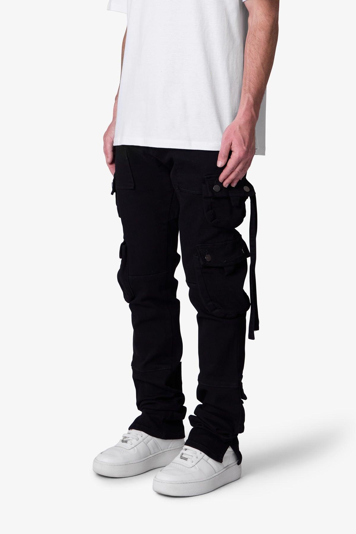 D152 Cargo Straight Denim - Black Male Product Image