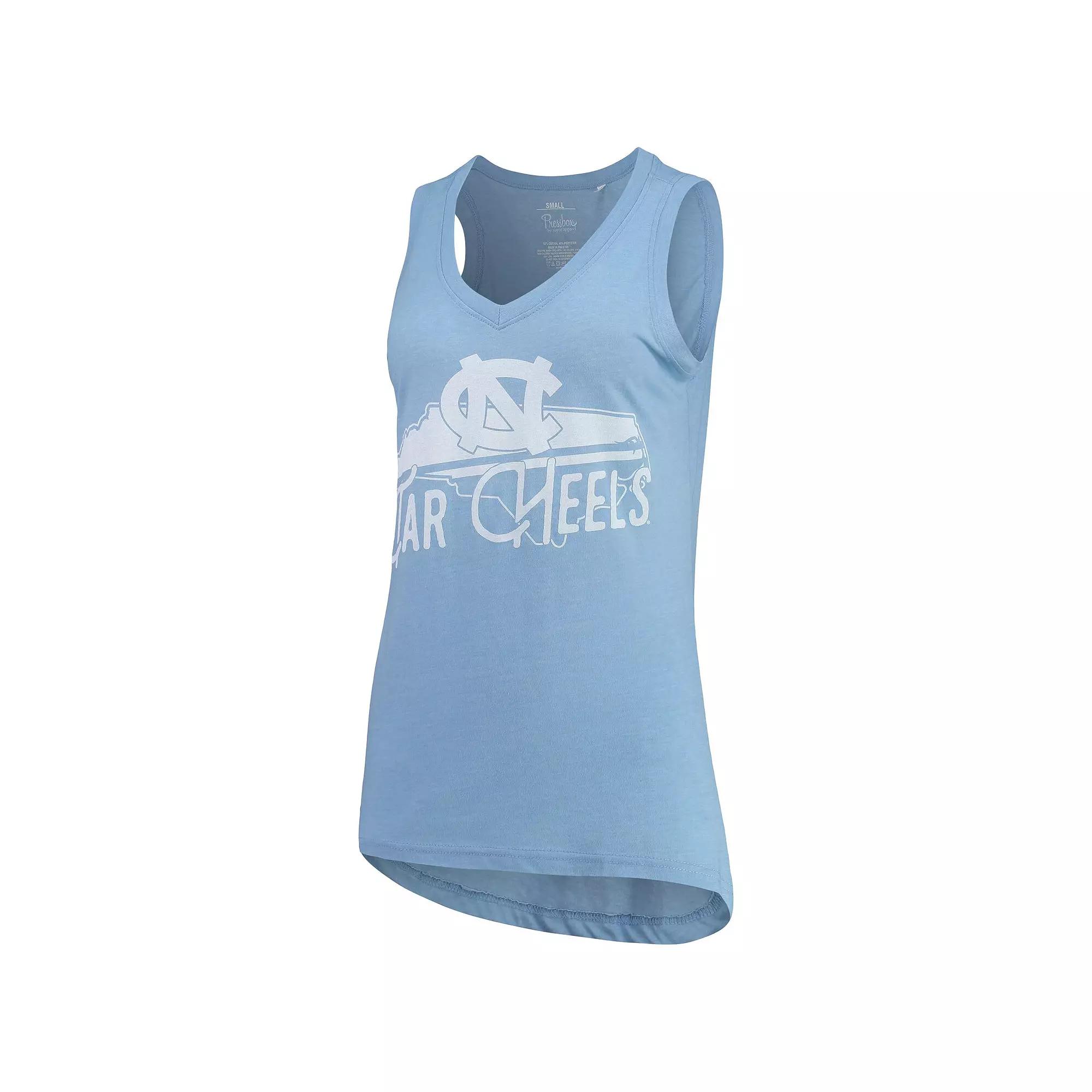 Women's Pressbox Carolina Blue North Carolina Tar Heels Ferris Melange V-Neck Tank Top, Size: XL, Light Product Image