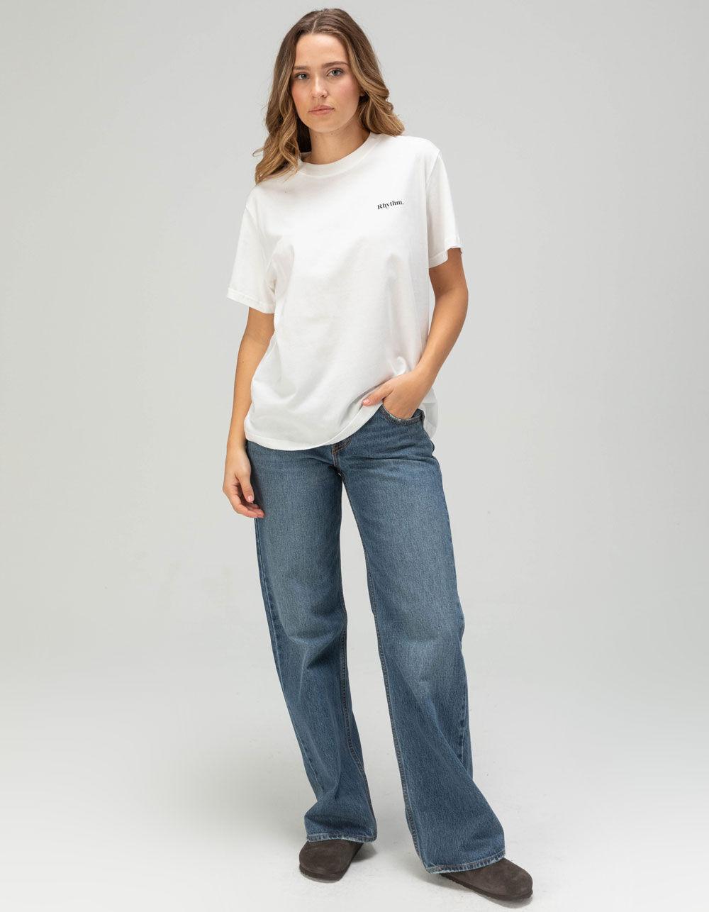 RHYTHM Classic Logo Womens Tee - WHITE Product Image