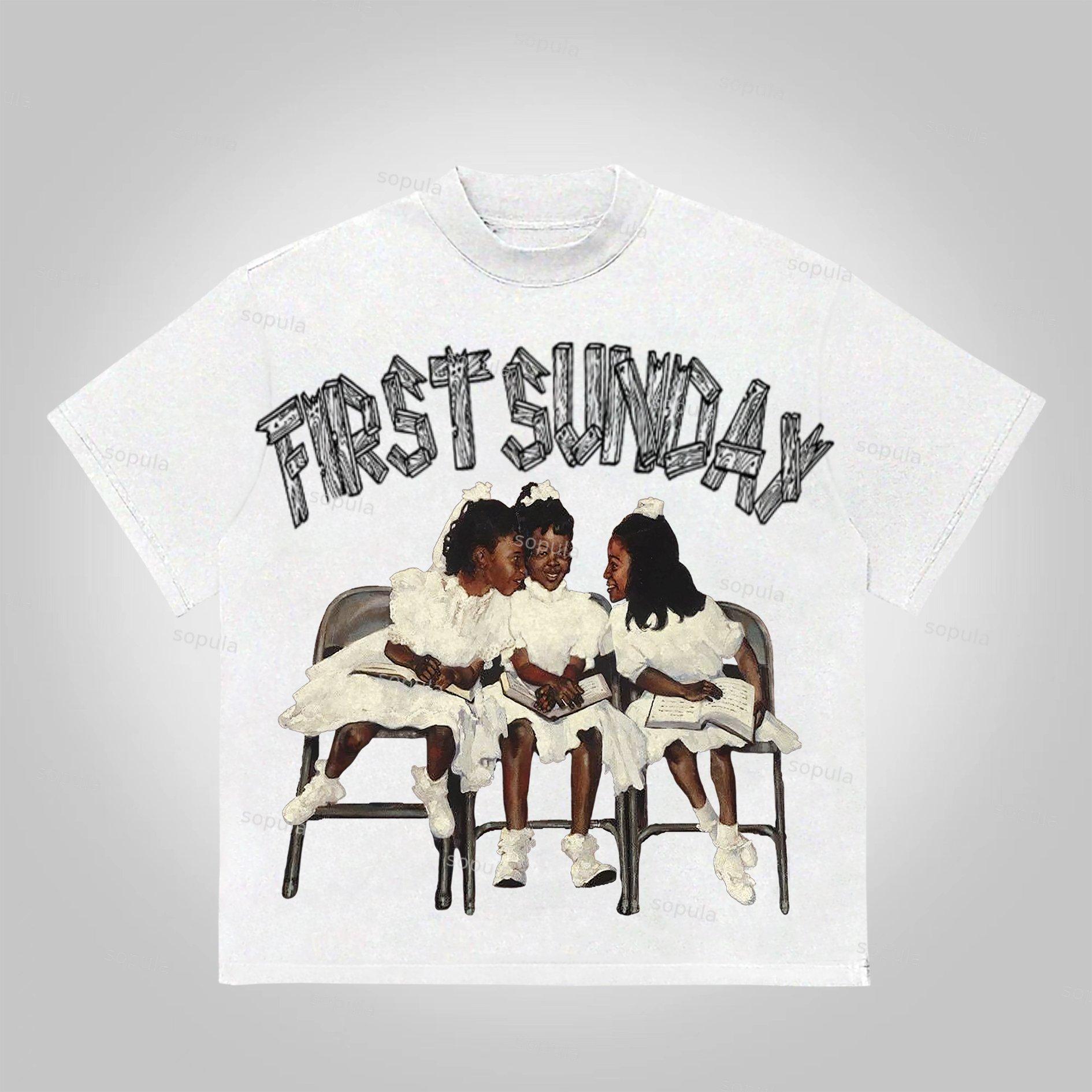 Sopula First Sunday Graphic 100% Cotton Basic T-Shirt Product Image