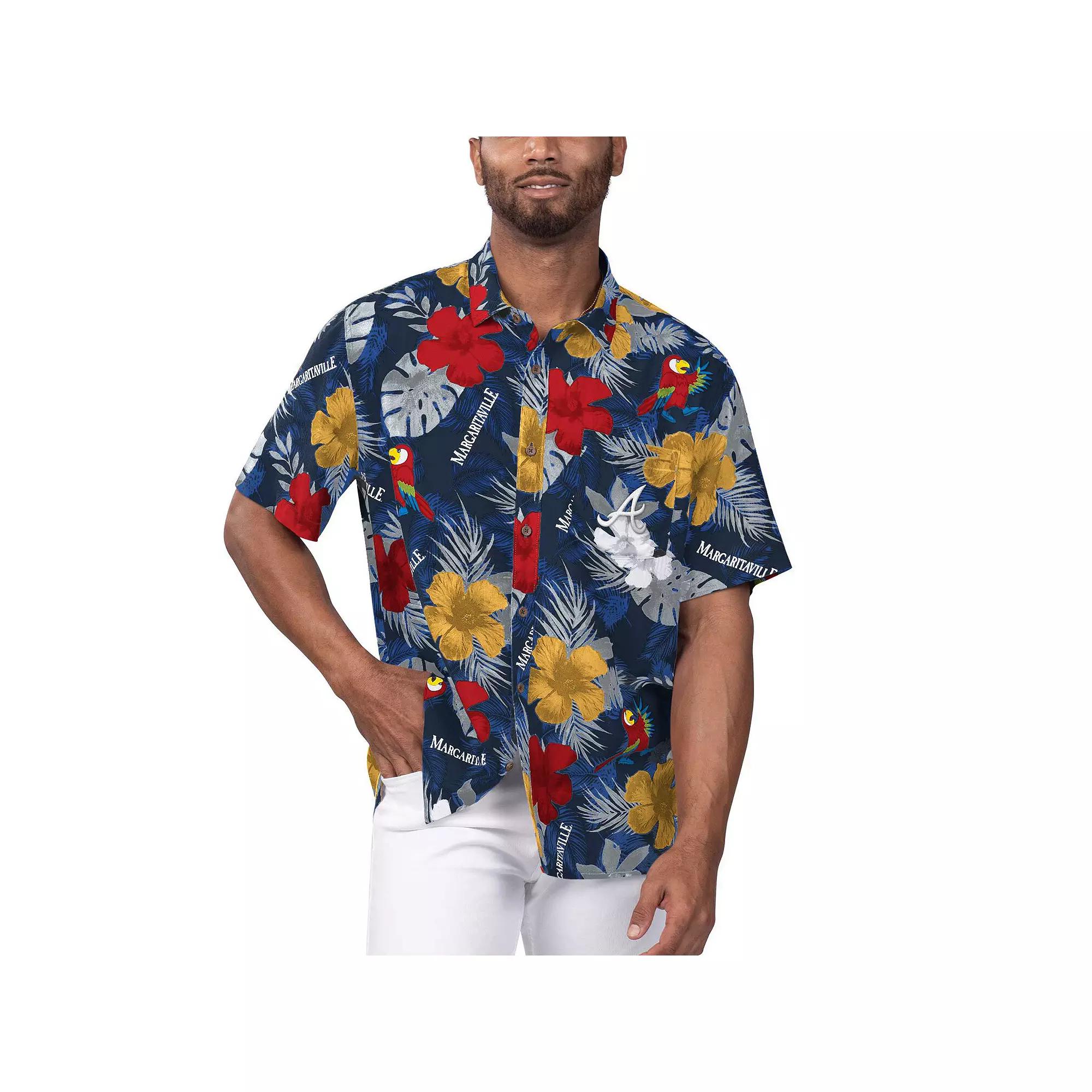Men's Margaritaville Navy New York Yankees Island Life Floral Party Button-Up Shirt,  Product Image