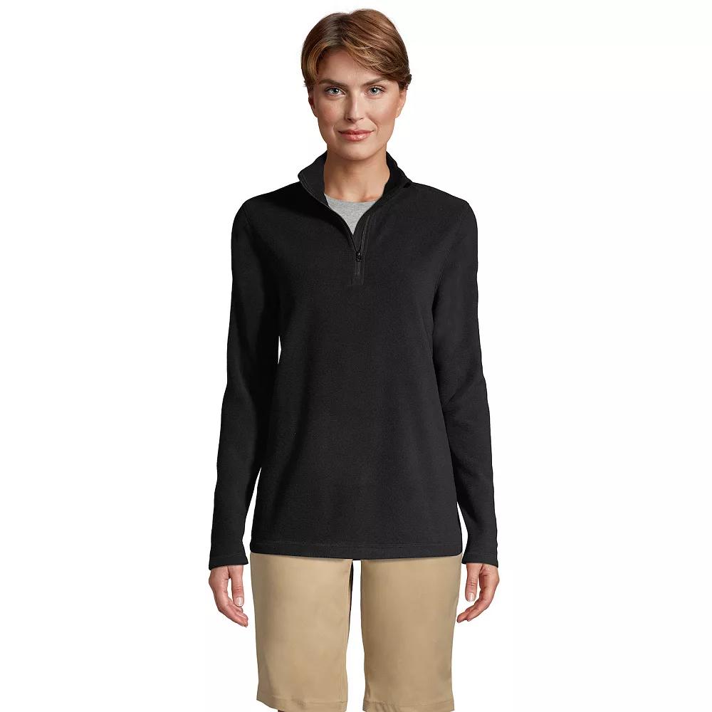 Women's Lands' End Lightweight Fleece Quarter Zip Pullover,  Product Image