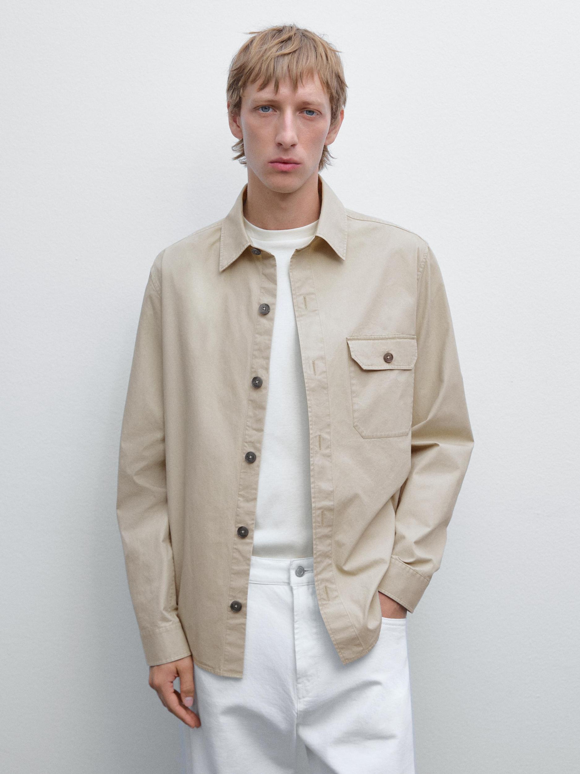 100% cotton overshirt with pocket Product Image