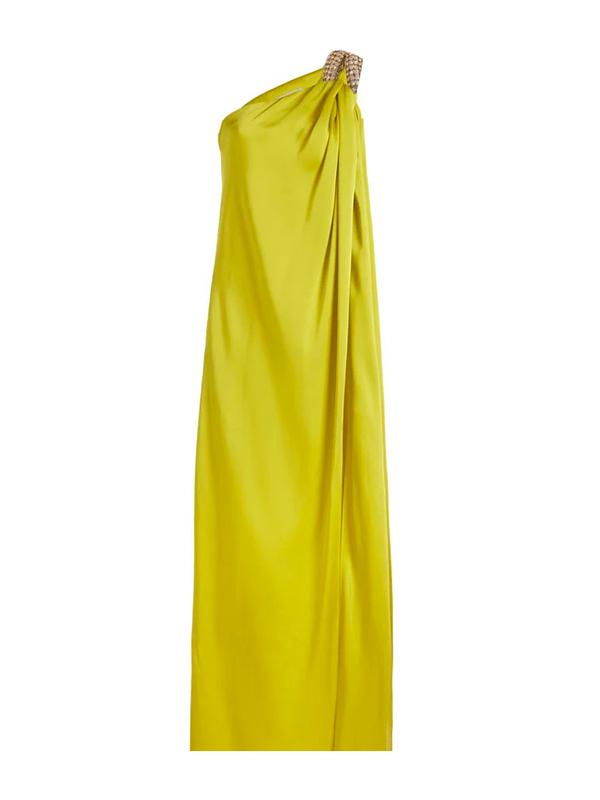 Loose Sleeveless Solid Color One-shoulder Maxi Dresses Product Image