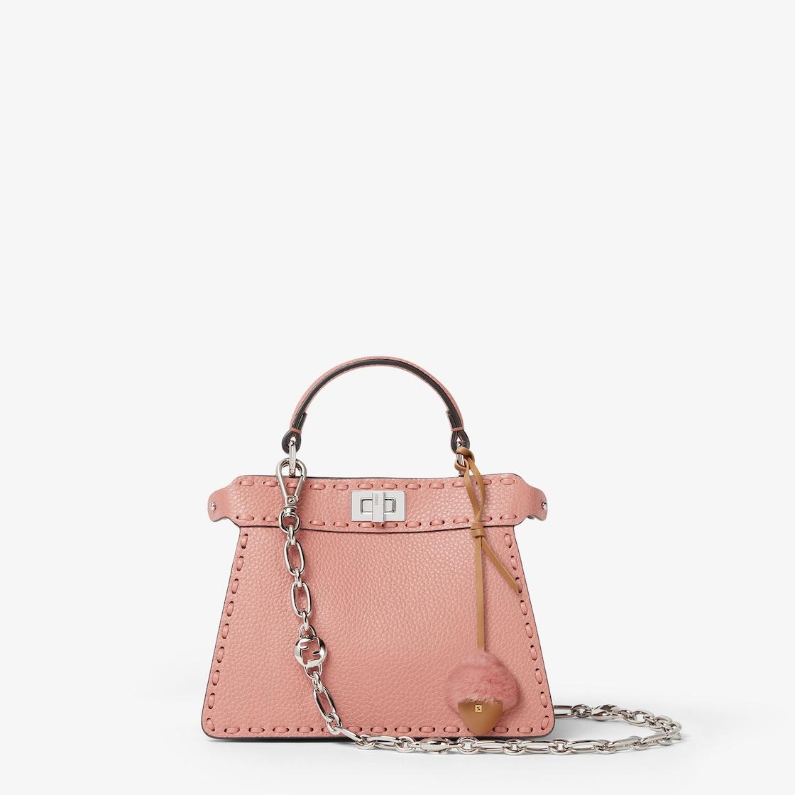 Acorn CharmBeige leather and pink shearling charm Product Image