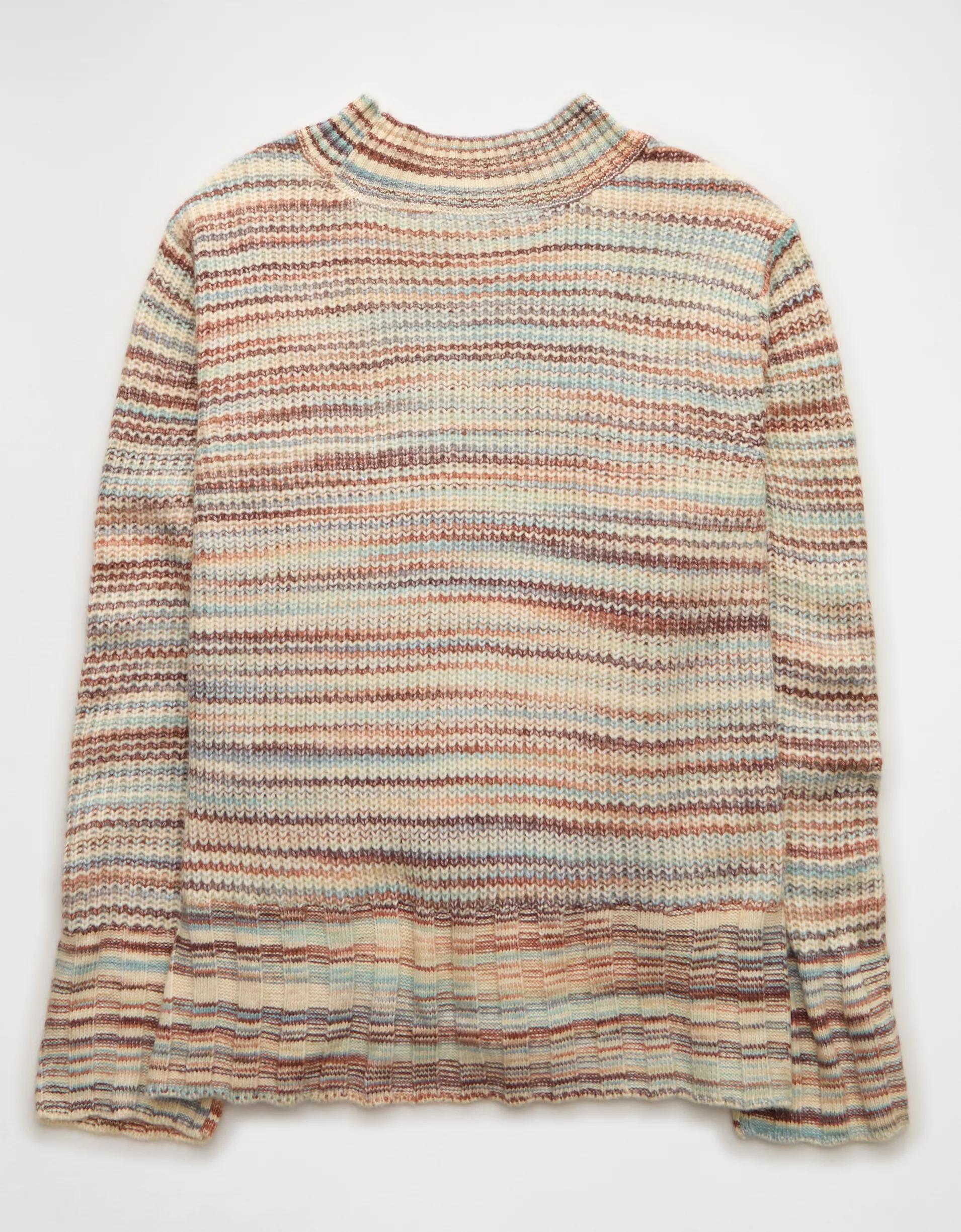AE Oversized Faux Mohair Wide Cuff Sweater Product Image